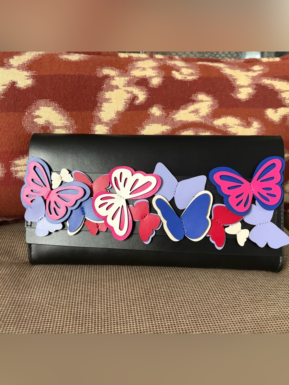 Kate Spade Women’s Clutch with Multicolor Butterfly- excellent condition!!